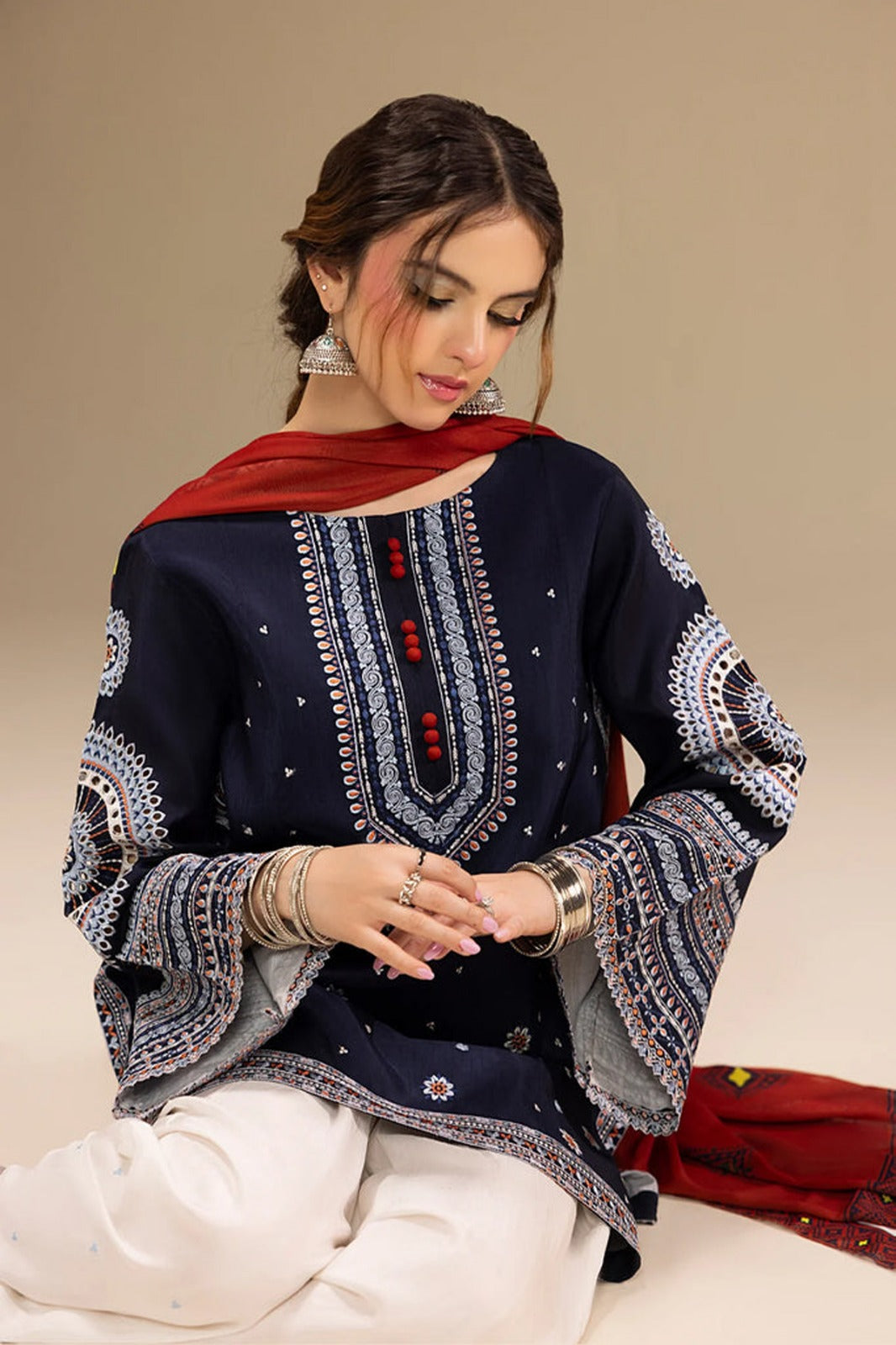 Lawn 3pc unstitched fully embroidered