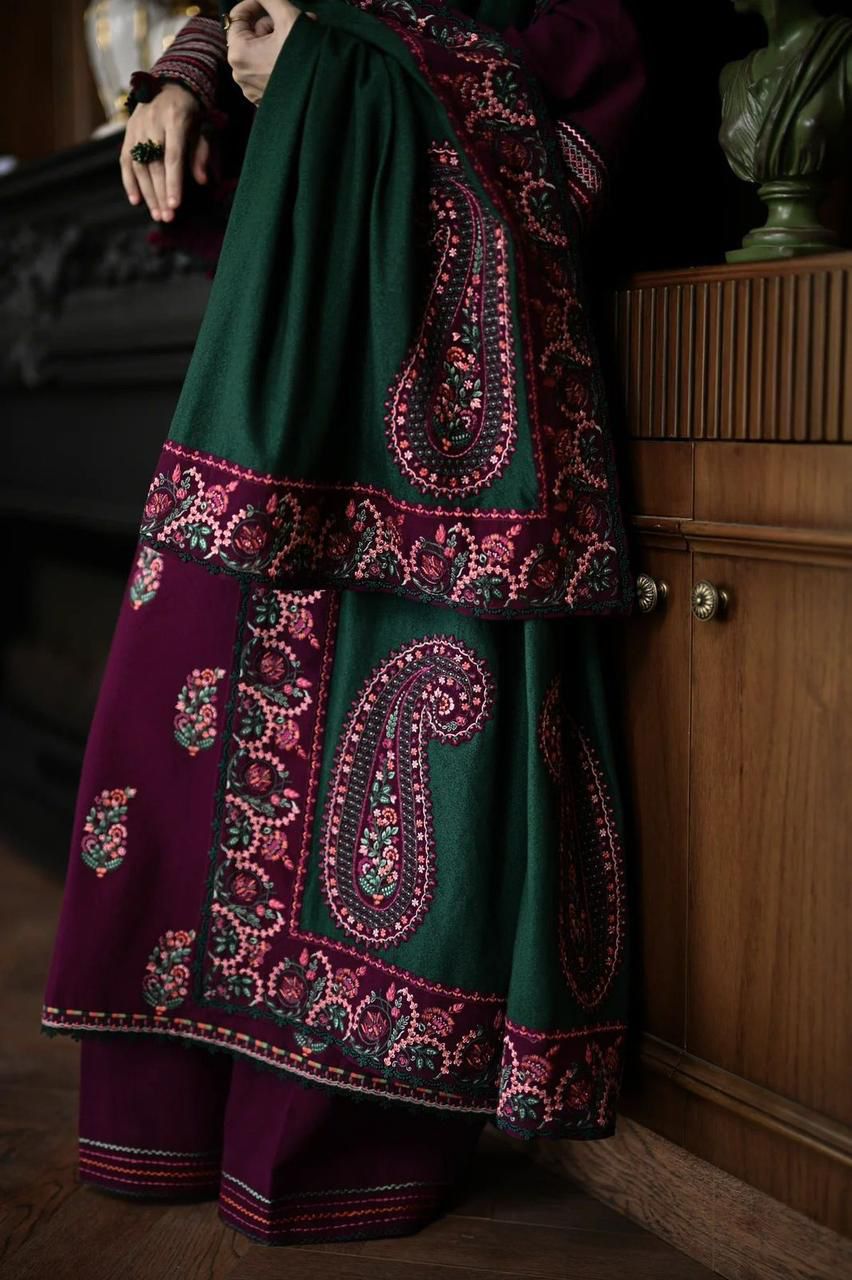 3-Piece Embroidered Lawn Dress with Bamber Sahfoon Dupatta | Summer (unstitched)