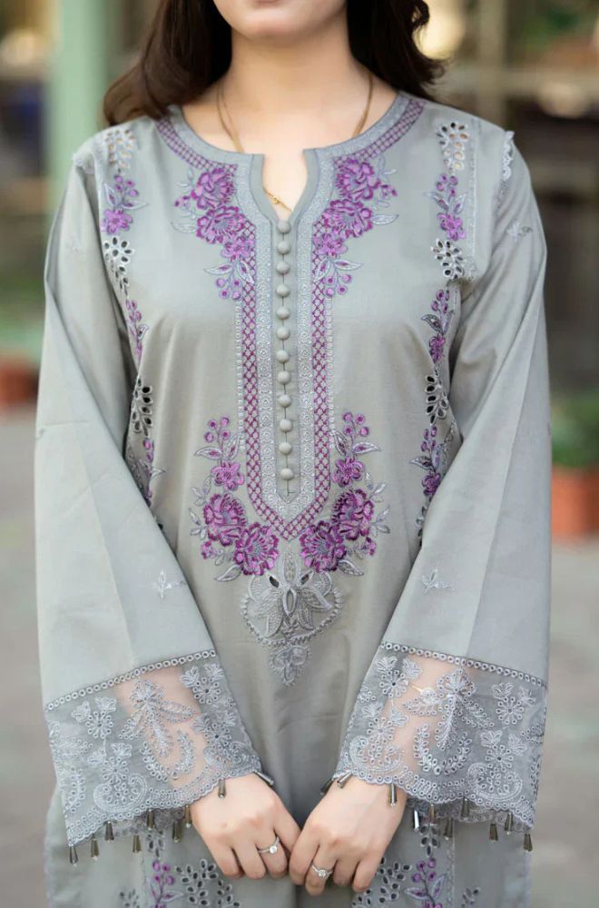 (unstitched) Embroidered lawn Three Piece SP-703