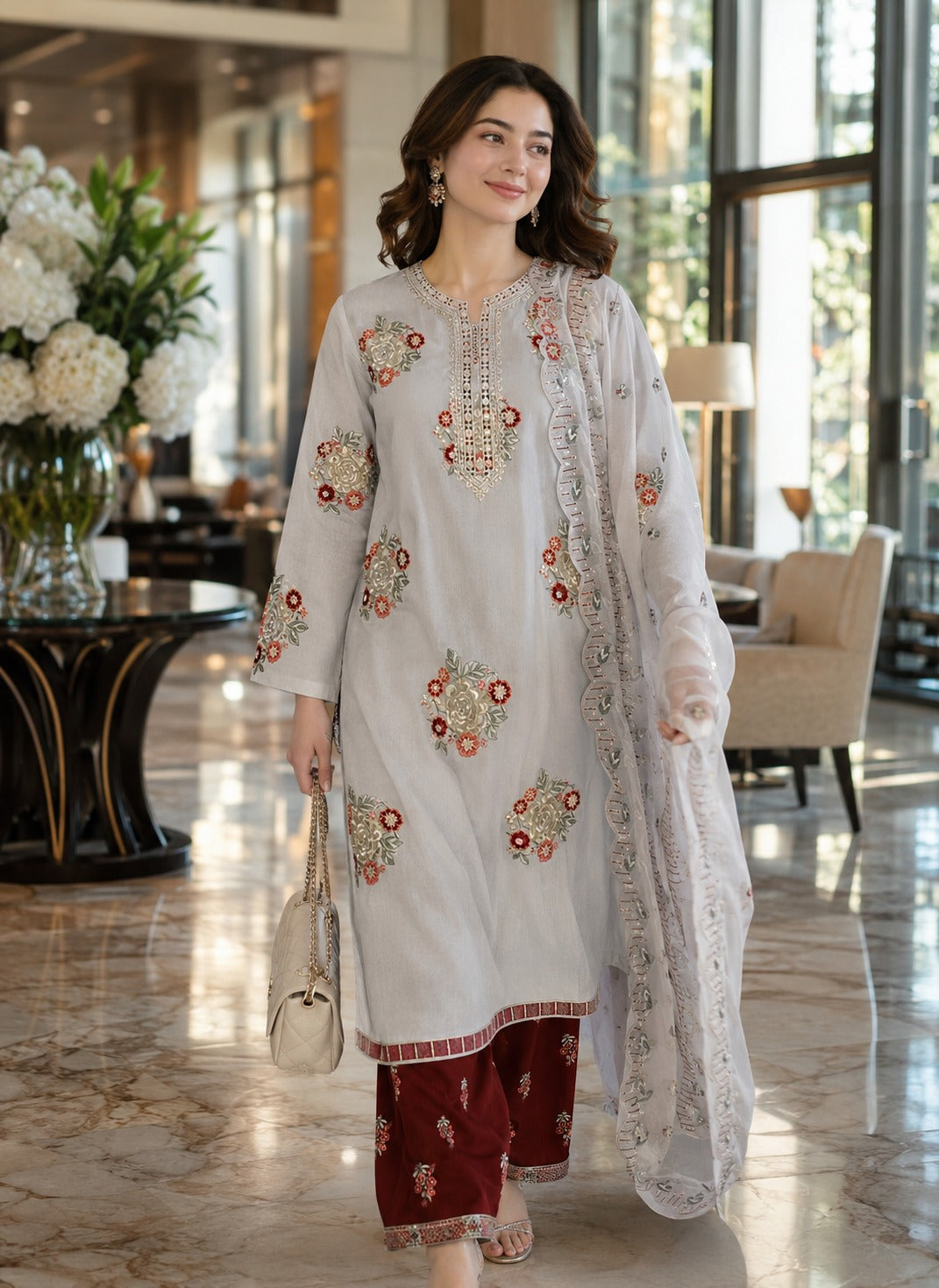 Embroidered Lawn Pret 3Pc Suit