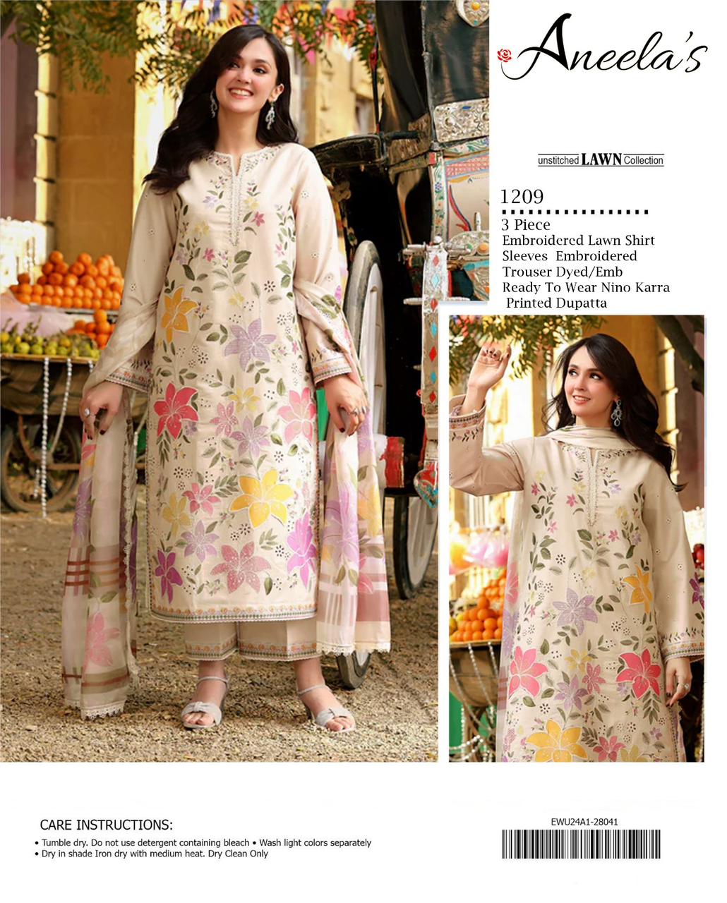 Unstitched 3 piece lawn