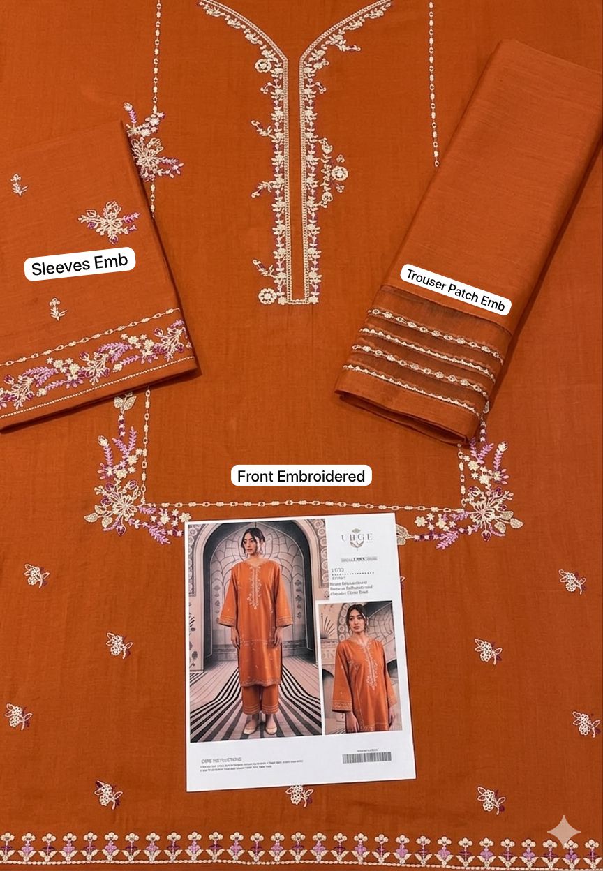 Embroidered 2Pc Lawn Unstitched Summer Dress