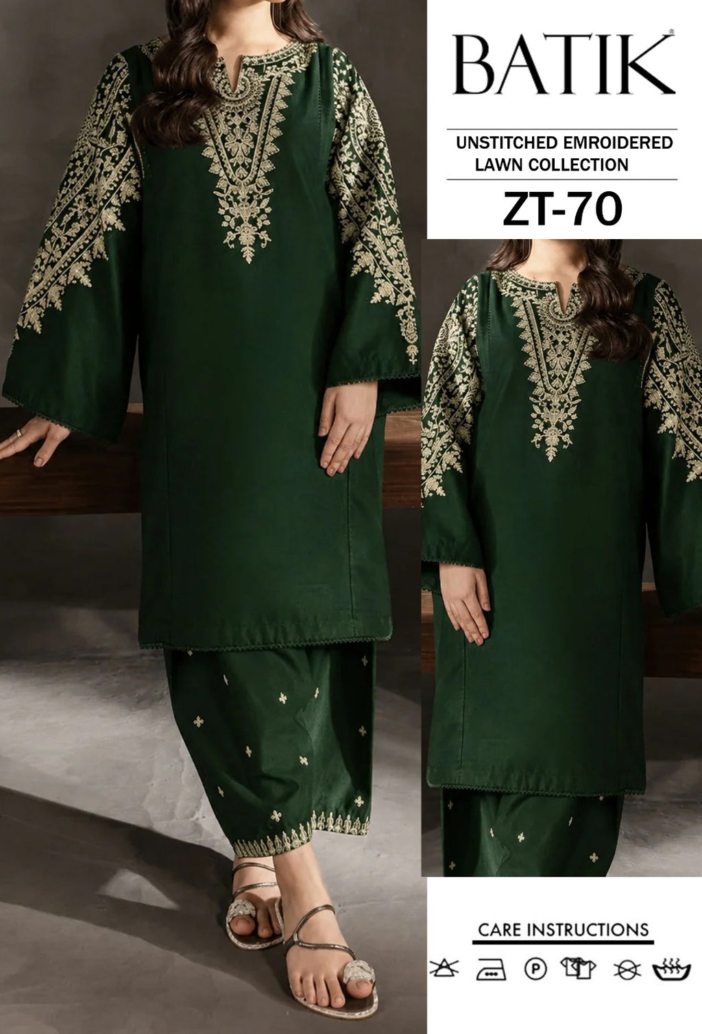 LAWN EMBROIDERED 2pc (zinc)