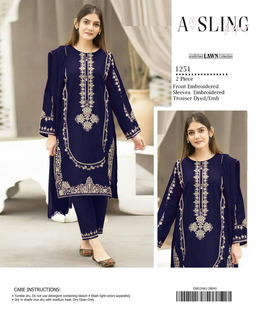 2 piece lawn suit