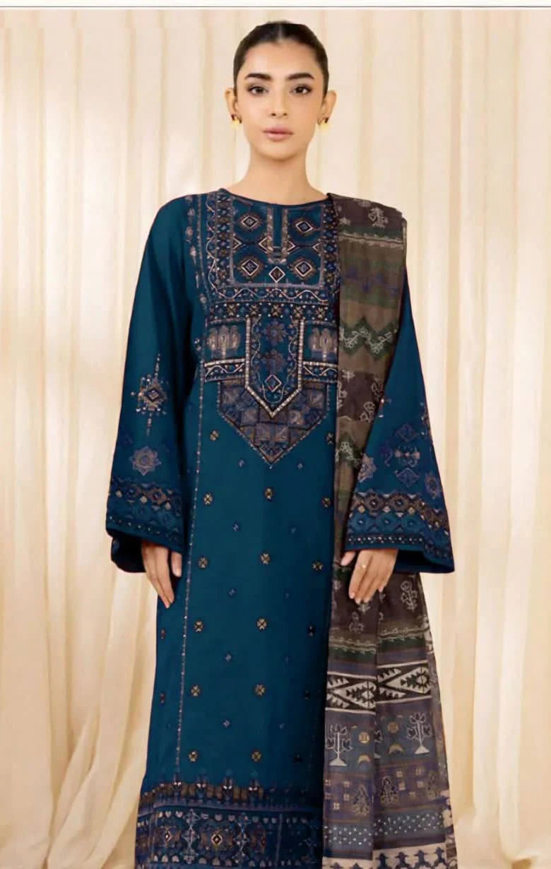 (unstitched) Embroidered lawn Three Piece SP-715