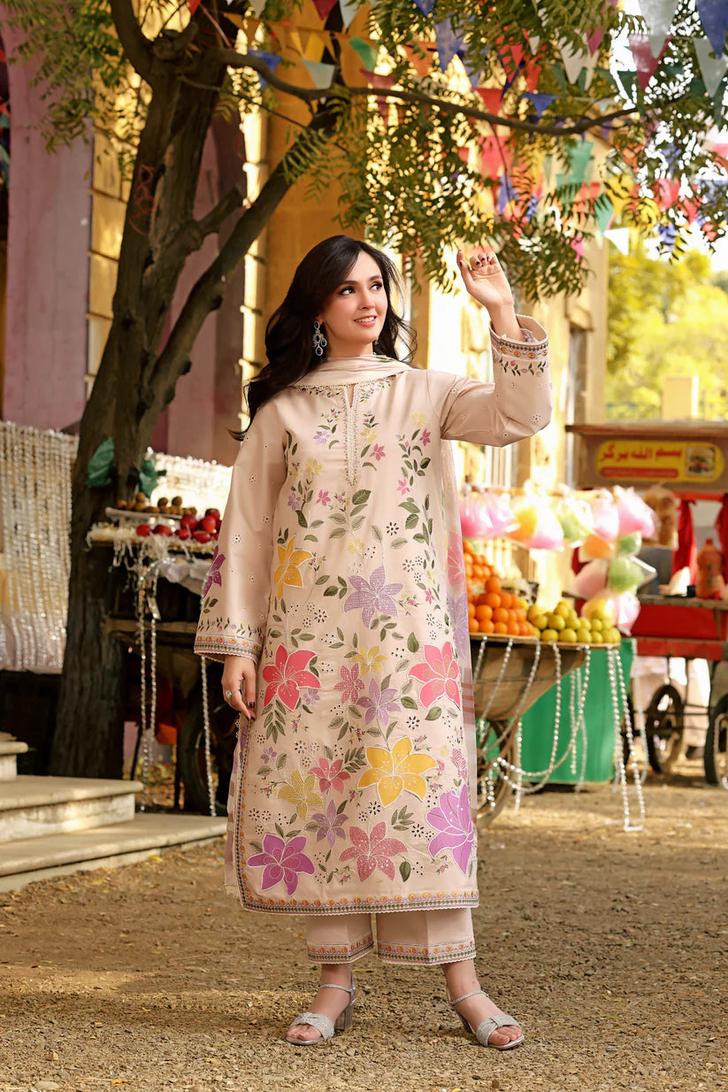 (unstitched) Embroidered lawn Three Piece SP-713